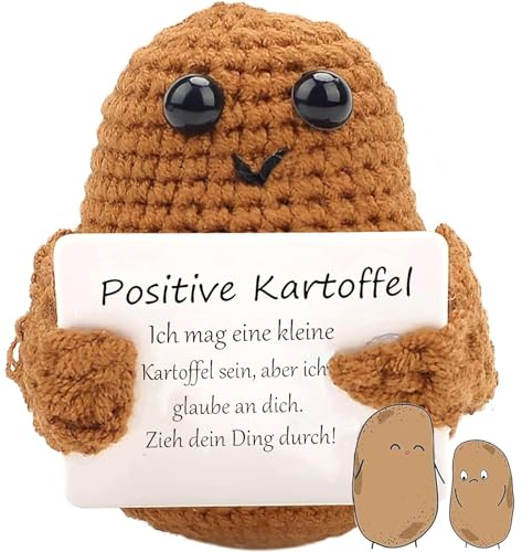 xinrongda Pocket Hug Positive Kartoffel, Kreative Strickwolle Kartoffel Puppe, Eine Kleine Umarmung, Beste Freundin Geschenke, Kleines Geschenk für Freundin Familie Freund Patient(Deutsch)