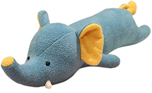 65cm Elefant Plüschtier Kissen, Liegend Elefant Kuscheltier groß Flauschiges Umarmungskissen Tiere Gefüllte Plüschkissen Stofftier Wolf Fuchs Elch Panda Plüschpuppe Spielzeug für Kinder Geschenk …