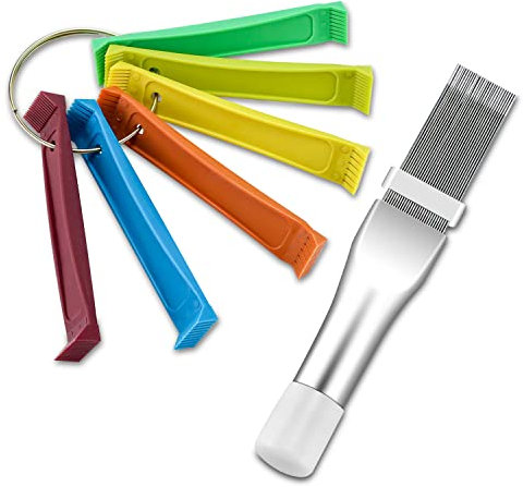 Cenipar 2PCS Air Conditioner Condenser Fin Comb Set Include FCR6 Fin Comb and Metal Radiator Fin Comb Compatible with Air Conditioner HVAC Fin Comb Straightener