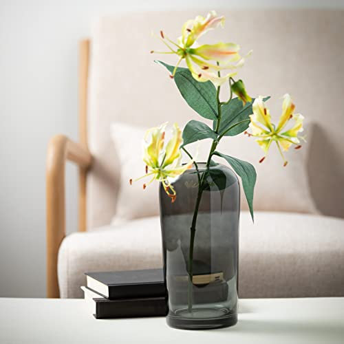Sullivans Rauchglasvase, Blumenvase für moderne Heimdekoration, minimalistische Vasen für Regal und Tisch, Vasen für Tafelaufsätze, Wohnzimmer, Schlafzimmer, Küche und Büro (G8448)