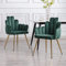 Wahson Chaise de Salle à Manger Lot de 2, Chaise Salle à Manger en Velours, de Salon Moderne avec Accoudoir et Pied Doré, Chaise de Cuisine pour Restaurant et Salle à Manger, Vert