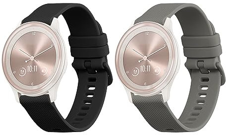 kwmobile 2X Sportarmband kompatibel mit Garmin vivomove Sport/Forerunner 245/55 Armband - Fitnesstracker Band Set aus TPU Silikon