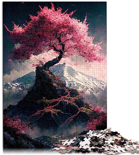 Fleurs de Cerisier Japonais 1000 pièces Puzzles Puzzle en Bois pour Enfants à partir de 12 Ans Décoration Murale Jouet 29,5 x 19,7/75 * 50cm.