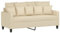 vidaXL Sofa 2-Sitzer, Loungesofa Couch mit Armlehnen Rückenkissen, Wohnzimmersofa Designsofa Metallgestell, Sitzmöbel Zweisitzer, Creme Stoff