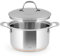 H&H Casserole haute en inox et cuivre, 2 poignées, 22 cm, avec couvercle
