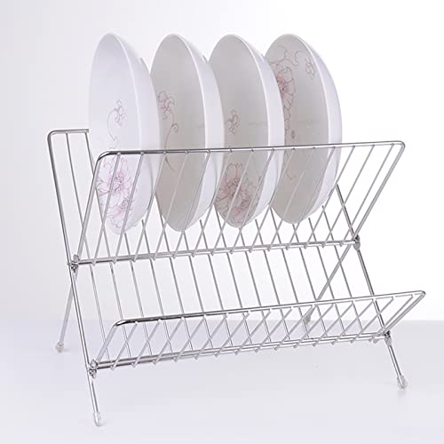 BestAlice Égouttoir à Vaisselle Égouttoir à Vaisselle Pliable en Forme de X à 2 Niveaux Égouttoir à Vaisselle Assiette à Dîner Support de Séchage pour Bols Support de Séchage pour Comptoirs de Cuisine