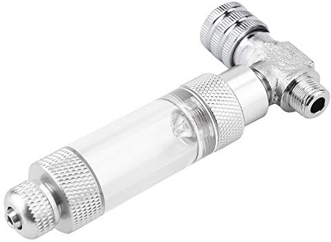 Sonew Robustes Aquarium-Systemzubehör, Edelstahl-CO2-Reglernadel-Rückschlagventil, CO2-Blasenzähler für Aquarien (Einzelkopf-Mikroventil)