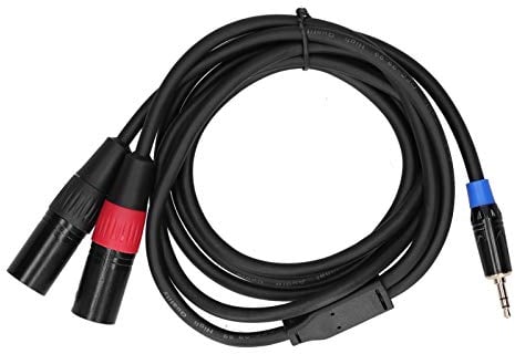 Beufee 3,5 Mm auf Dual-XLR-Stereokabel, Y-Splitter-Adapterkabel, Audio-Konverter-Adapterkabel(5M)