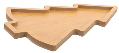 TOPBATHY Wooden Dessert Plates Christmas Tree Sauce Dish Seasoning Dish for Christmas Party