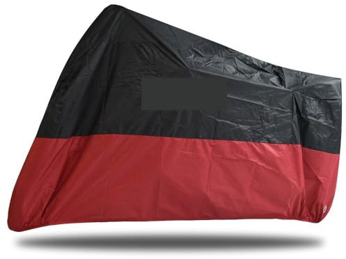 Motorradabdeckung Staubdichter wasserdichter Roller-Motorrad-Abdeckungs-Außen-Innen-Regen-Schnee-UV-Sonnenschutz Motorrad Abdeckplane(Red)