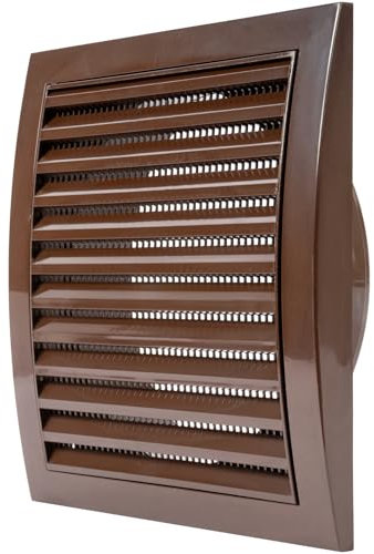 Ø150mm 190 x 190 mm Lüftungsgitter mit integriertem Schädlingsschutz, stabil, Lüftungsgitter, HVAC Lüftungsschlitzabdeckung, Abluftkanalabdeckung, Ablufthaube (Ø15 cm, Braun)