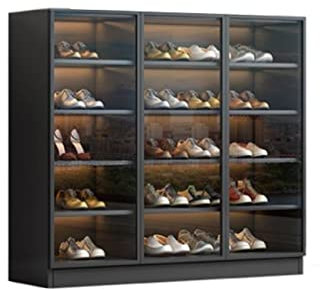 WADRBSW Schuhregal Glas Schuhschrank Tür Eingangsbereich Schrank in der Tür Balkon Stge Schrank Regal Stge to Pursue Happiness