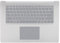 Jectse For Surface Laptop Keyboard, Bluetooth Keyboard with Trackpad and Palm Rest Ergonomic Keyboard Replacement For Surface Laptop 3/4/5 1873 15 Inch (Silver)