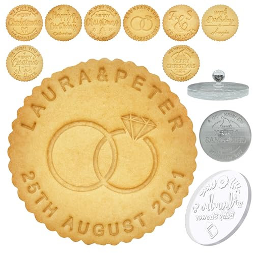 Timbro per biscotti personalizzato per biscotti da forno per matrimoni, timbri personalizzati con nome di famiglia, Natale, compleanno, baby shower