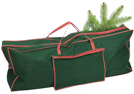 Weihnachtsbaumhülle grün mit Reißverschluss - 125 x 50 cm - Aufbewahrungstasche für künstliche Tannenbäume - Weihnachtsbaumtasche Transporthülle für Kunst Christbaum