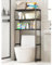 Etagère de Salle de Bain, Meuble de Rangement au-Dessus des Toilettes WC avec 3 tablettes, avec 3 étagères(Noir)