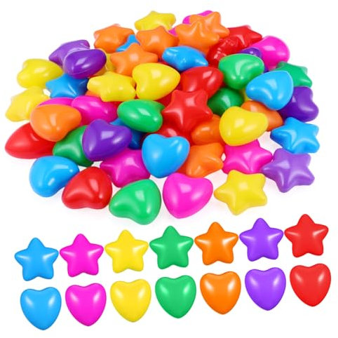 BESPORTBLE Bunte Kunststoff Bälle 60 Stück Stern Herz Form Spielbälle Für Kinder Indoor Spielplatz Planschbecken
