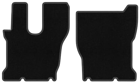 Velours-Fußmatten vorne passend für Volvo FM I 1998-2001, Schwarz, BASIC | passend für LKW; dünner Velours-Teppich (Polypropylen), ca. 4 mm; rutschfest, Universal-Befestigungen