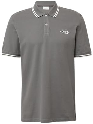 s.Oliver Herren Poloshirt mit Kontrastdetails und Logo (DE/NL/SE/PL, Alphanumerisch, XL, Regular, Regular, grau)