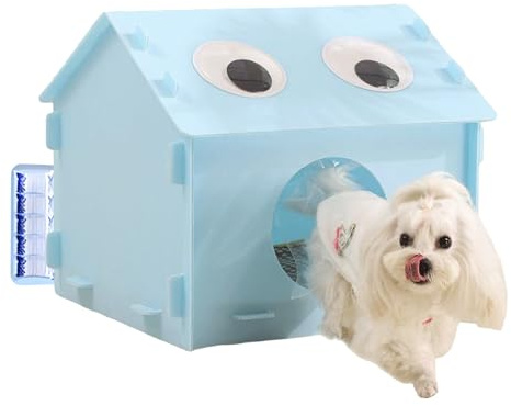 Klimatisiertes Katzenhaus – klimatisierte Hundehütte mit Belüftung | Abnehmbare Hundehütte für Innen Außen Balkon Garten Terrasse