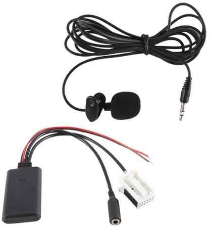 Ausi Cavo adattatore audio AUX musicale da 2 m con microfono adatto per Volkswagen RCD510 RCD310+ CD Bluetooth AUX Adattatore cavo musicale nero