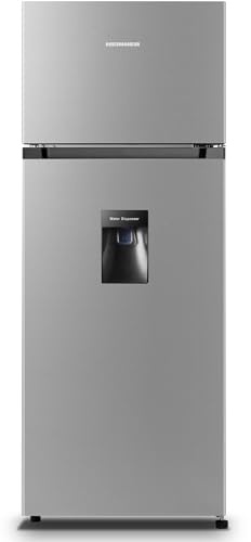 HEINNER HF-HS205SWDE++ DoppeltürKühlschrank – 206 L Gesamtkapazität, Energieklasse E für Effizienten Betrieb, LED-Innenbeleuchtung für Übersicht, Reversible Türen für Flexiblen, 5 Jahre Garantie