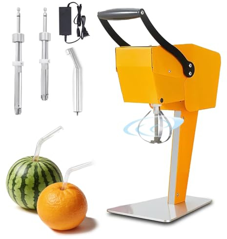 Electric Citrus Juicer, Commercial Automatic Orange Lemons Limes Juice Squeezer with Corer & Double Blades, No Peeling Required, Countertop Fresh Fruit Juice Extractor for Kitchen