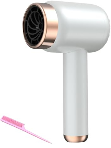 Cordless Hair Dryer, 1000W Rechargeable Hair Dryer, 3 Speeds Portable Hairdryer, Plug-in or USB Lightweight Hairdryers for Women, Hot Cold Wind Styling for Dormitory Students Home Travel (White)