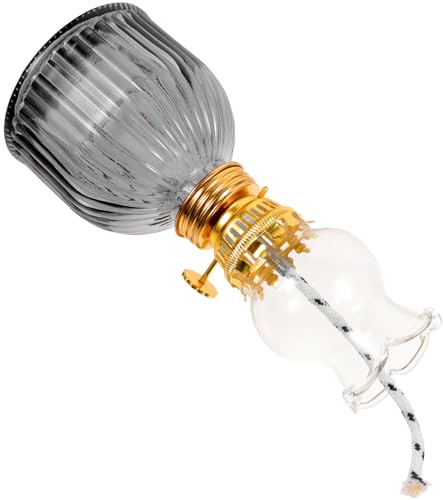 HOMSFOU Petroleumlampe Vintage Glas Öllampe mit Windfestem Lampenschirm Handgefertigte Innenlampe zur Dekoration von Hochzeit Balkon und Wohnzimmer