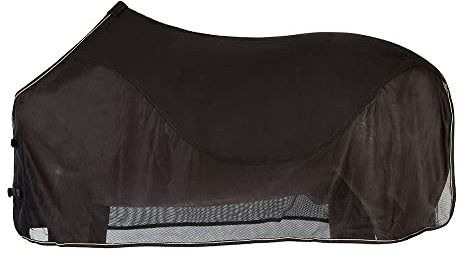 PFIFF 100489 Fliegendecke mit Fleeceeinsatz Pferdedecke Fliegenschutz Weidedecke, Schwarz, 155 cm