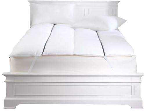 Lancashire Textiles Magnetic Therapy Mattress Protector – 100% Hollowfibre - Blended Cotton Casing with Magnetic Stripes – 4 Elastic Straps to Securely Fix - King: 153cm x 200cm (60 x 79)