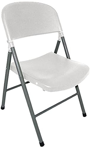 Bolero Foldaway Steel Utility Chairs 810x490x500mm, White, Pack of 2 | Meets EN581 commercial standards. Offers a 445mm seat height and folds flat for easy storage at indoor or outdoor functions.