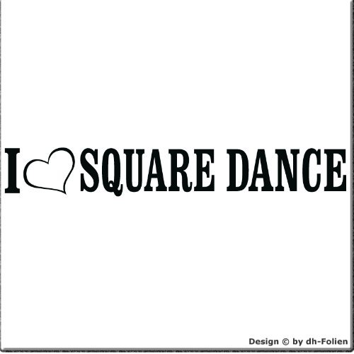 cartattoo4you® AL-00336 | I Love (als Herz) Square Dance | Autoaufkleber Aufkleber Farbe schwarz, in 23 weiteren Farben erhältlich, glänzend, 20 x 3 cm