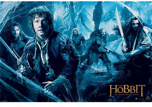 The Hobbit Maxi-Poster, Motiv: Smaug Einöde, Mirkwood, mehrfarbig