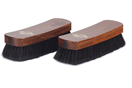 Langer & Messmer kit de 2 cepillos para zapatos | Cepillos lustradores para pulir sus zapatos - ideal para lustrar y cuidar perfectamente el calzado (negro/negro)