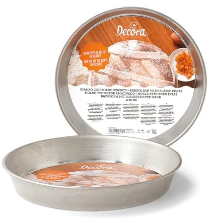 Decora, 0060830 Ruoto per Pastiera Ø 30 x 4 h cm, In Banda Stagnata, Distribuisce il Calore in Maniera Uniforme, Ideale per Cotture Lente, Made in Italy