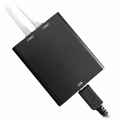Mini grabadora de Voz de Audio telefónico con Memoria incorporada de 16 GB, grabadora de Voz de teléfono Fijo para Sistema telefónico analógico para el hogar y la Oficina