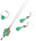 yigedan Damen-Schmuckset mit Ring und Ohrringen, natürliche grüne Jade, 18 KGP 925 Silber