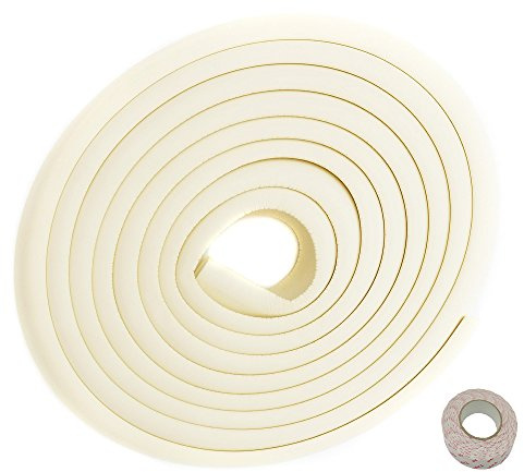 TUKA 16.4ft / 5M Edge Guard Extra Thick, L-Shaped Premium Foam Edge Protection Childproofing, Child Senior Baby Safety | Anti Collision Strip Protector for Sharp Table Furniture Edge, TKD7000 Ivory