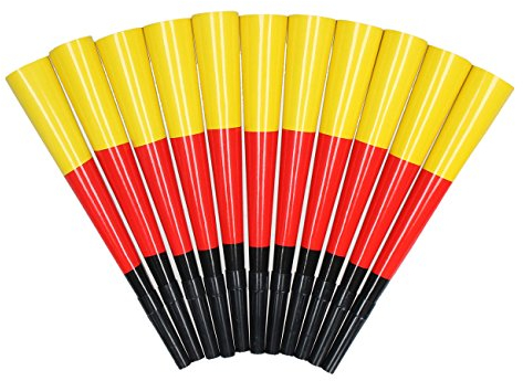 kick & fun 2006 football products 11x Fanartikel Noisy Tröte Horn, Perfekt zur EM 2024, Fanfare in Deutschland-Farben Schwarz-Rot-Gold