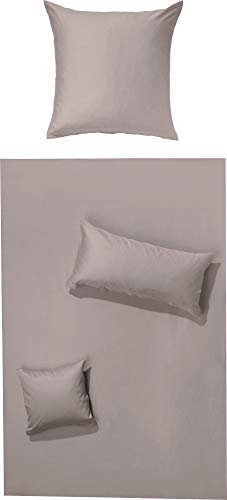 Erwin Müller Bettwäsche Amberg Interlock-Jersey Kiesel Größe 1x 155x220 cm + 1x 80x80 cm