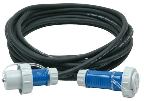 Dönges Verlängerungsleitung Feuerwehr-Version 230 V, 16 A, 10 m, H07RN-F3G1,5 (Verlängerungskabel Mennekes IP68 Stromkabel Gummi-Verlängerungsleitung Gummischlauchleitung Starkstromverlängerung)