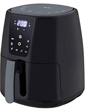 JATA JEFR1225 - Freidora sin aceite con 8 programas de cocinado. Control digital. Capacidad de 5 l. Hasta 200º. Cestillo antiadherente y apto para lavavajillas. Temporizador de 30 minutos. 1300 W