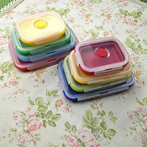 Gaoxiaolong Lunch Box Pieghevole In Silicone Per Alimenti Lunch Box 4 Set-1200Ml