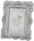 Vintage Home Nostalgie Fotorahmen Bilderrahmen aus Holz mit Glas Grau antik patiniert mit Ornamenten 18x14 cm Fotos 13x9cm
