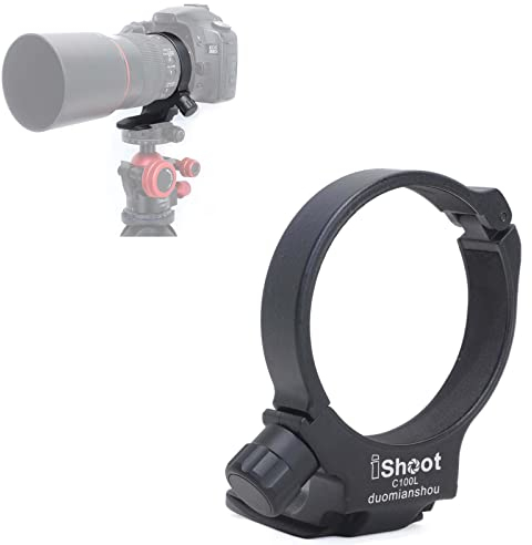 iShoot Stativ-Halterungsring, 68 mm, Ganzmetall-Objektivständer, kompatibel mit Canon EF 100 mm f/2.8L Makro IS USM Objektiv, integrierte Arca-Swiss Schnellwechselplatte, Ersatz für