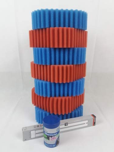 Pondlife Wartungspaket Filterschwamm Ersatz-Set für Oase FiltoClear 16000 / 4X blau + 3X rot + 1x 24 Watt-Leuchte + 1x Oase Biokick