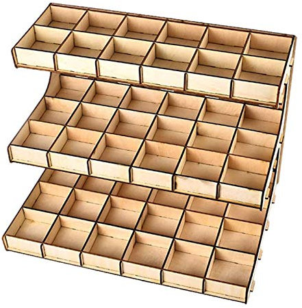 1 supporto in legno naturale per bottiglie di vernice acrilica, per hobby, per pittura e pennelli (griglia a 3 strati a 54 strati)