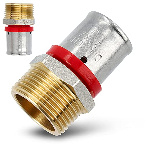 Pressfitting Kupplung PEX 20mm x 3/4 Aussengewinde Muffe Übergang für Aluverbundrohr Mehrschichtverbundrohr Verbundrohr Mit Dichtungsringe Oring | Heizungs- Sanitär- Trinkwasserinstallation