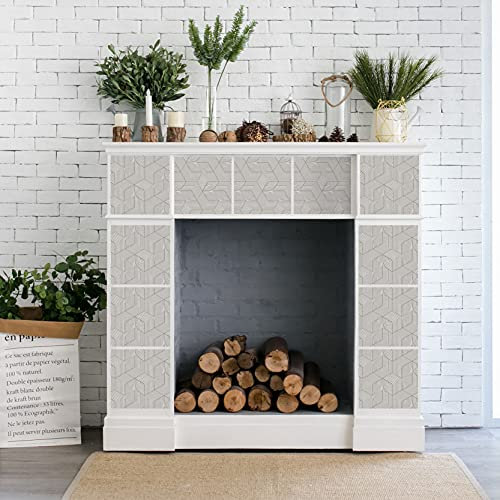 ADesign 32 Feuilles Mural Stickers Carrelage 2D Imperméables Carreau de Ciment Adhesif, Autocollants Carreaux Dosseret pour Cuisine, Salle de Bain la Décoration à la Maison / 15 x 15 cm /T1061